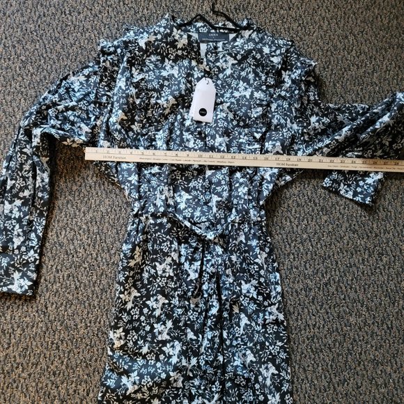 NWT Erdem x Universal Standard Primrose Floral Ruffle Shirt Dress Size Medium - Picture 9 of 15